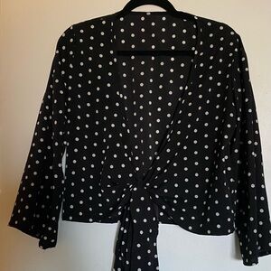 Black and White Polka Dot Women's Blouse